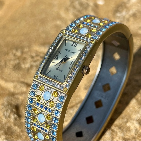 Heidi Daus Shimmering Pastel Swarovski Crystal Watch - Picture 4 of 11